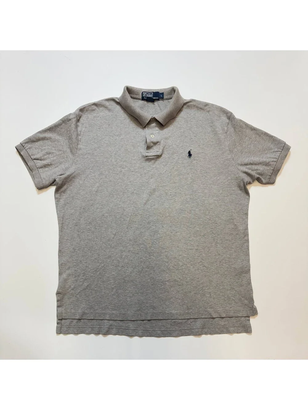 Lot of 2 Polo Ralph Lauren Polo Shirts Mens L Gray Yellow Striped Golf